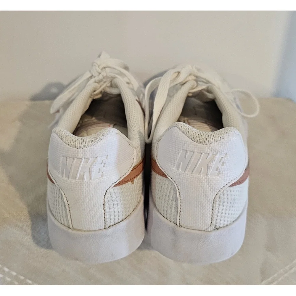 Nike Girls White Lace Up Logo Sneaker 7